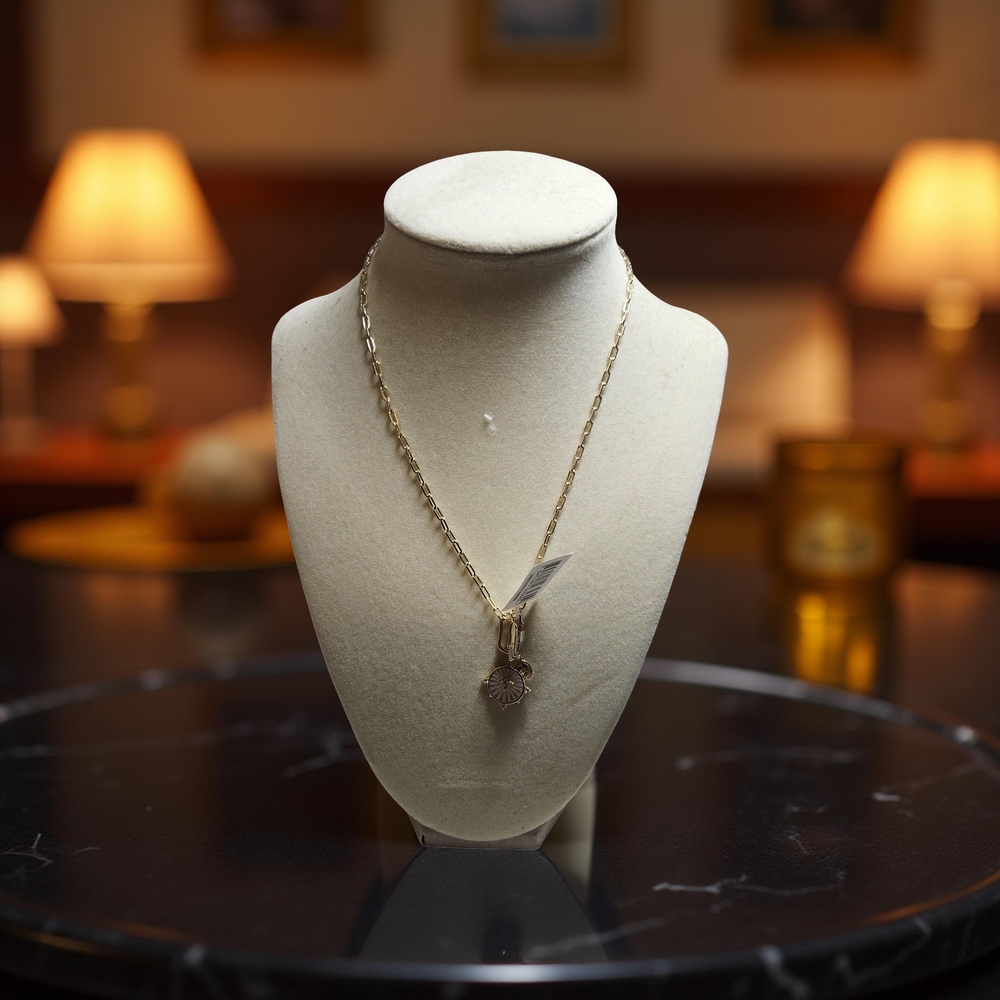 NWOT Goldtone Unwritten Mother of Pearl Pendant Necklace - Picture 2 of 6